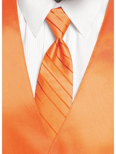 'Larr Brio' Simply Solid Tie - Neon Orange